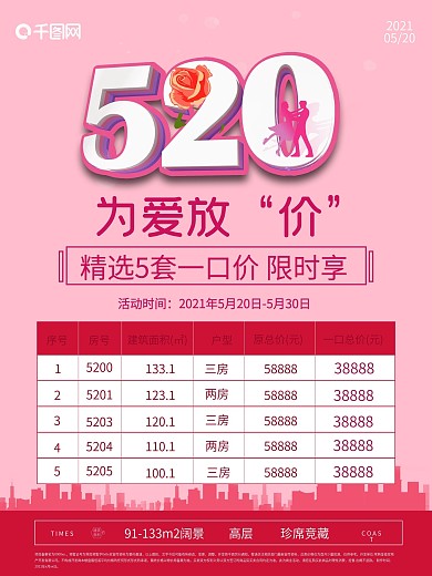 簡約520地產營銷特價房