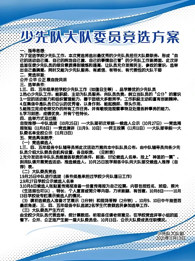 大队委展板班级班干部委员竞选方案学生