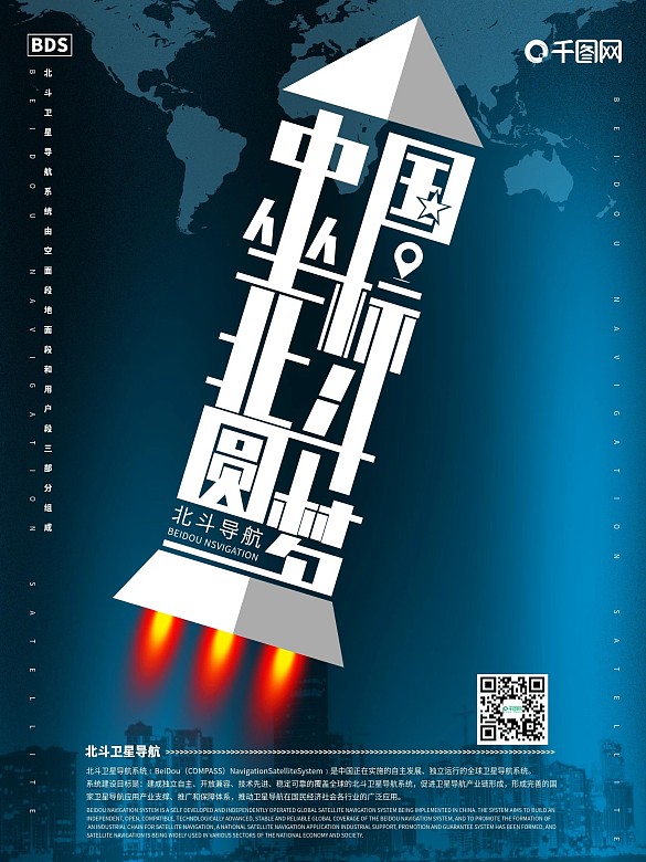 北斗衛(wèi)星導(dǎo)航宣傳海報