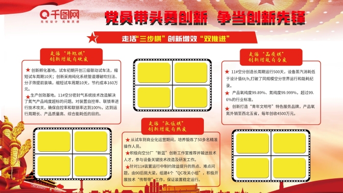 黨支部新藍黨建展板爭當創(chuàng)新先鋒
