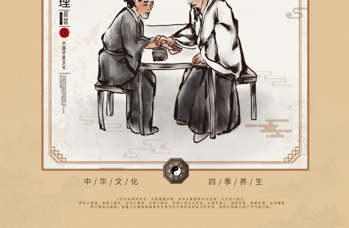 中华文化四季养生养生保健海报四季