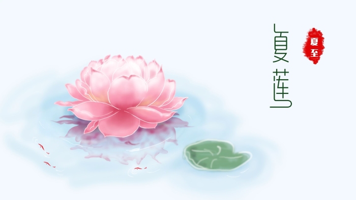 海報夏日小清新夏至蓮花板繪
