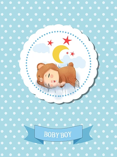 可爱婴儿标签贺卡图片