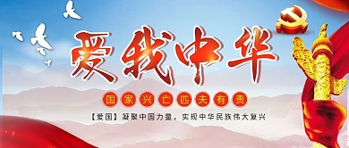 热爱祖国主题简约公众号封面