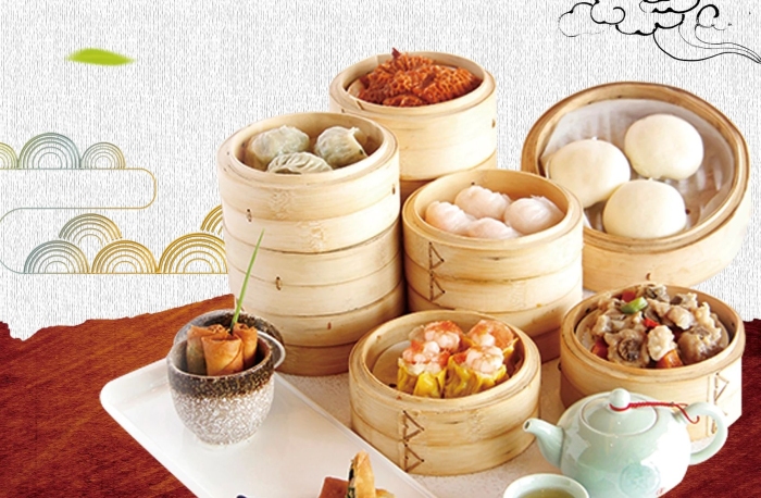 餐饮中国粤式美食点心宣传广告海报
