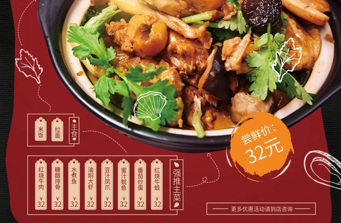 紅燒牛肉糖醋排骨午市套餐美食海報設(shè)計2
