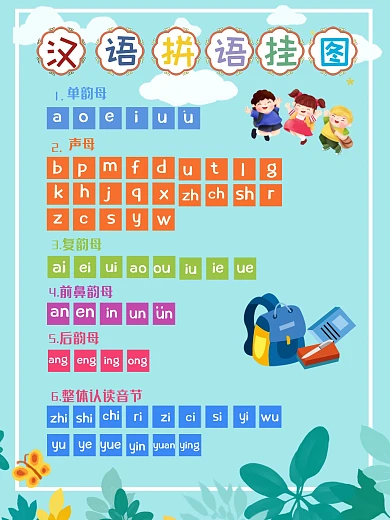婴幼儿卡通认识汉字早教图