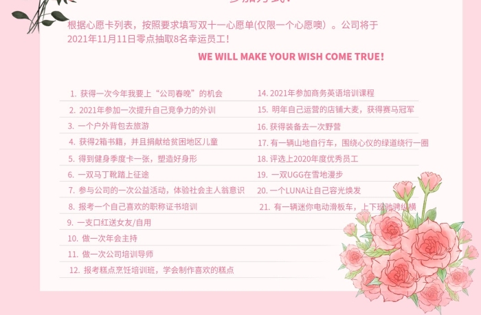 公司春晚送你一張心愿單卡片海報(bào)
