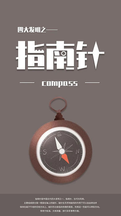 四大发明之指南针手机海报配图