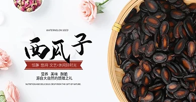 原创休闲西瓜子宣传海报模板