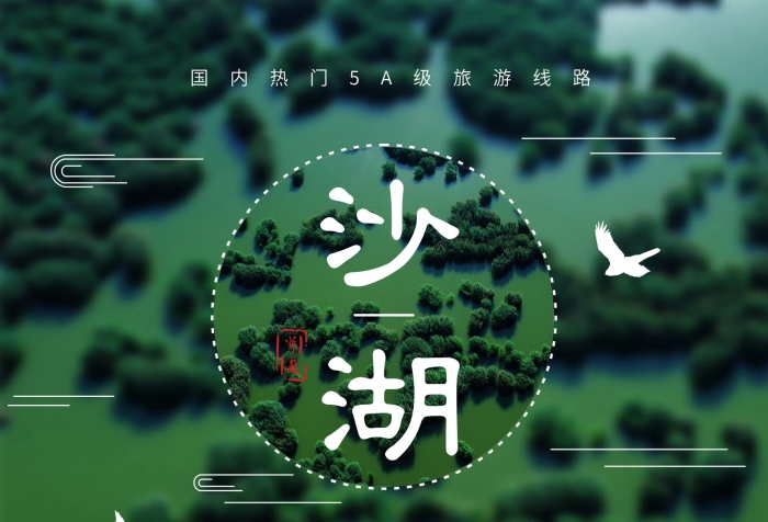 五天四夜海報(bào)畫面寧夏沙湖清新文藝素雅
