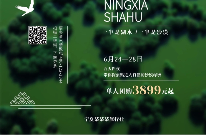 五天四夜海報(bào)畫面寧夏沙湖清新文藝素雅
