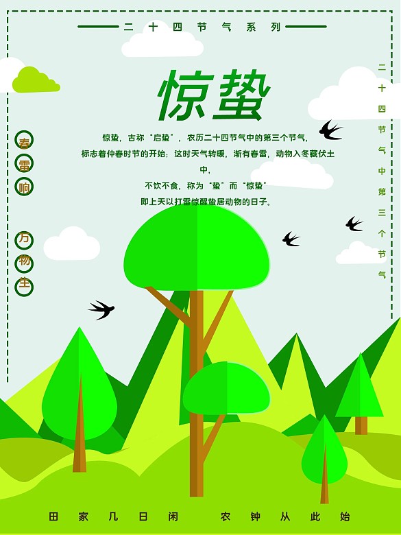 簡約驚蟄節(jié)氣海報