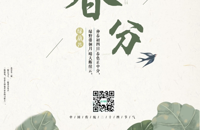 春分者綠色二十四節(jié)氣春分海報
