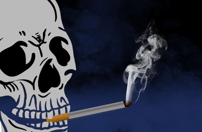 有害健康疾病骷髏頭吸煙有害海報(bào)
