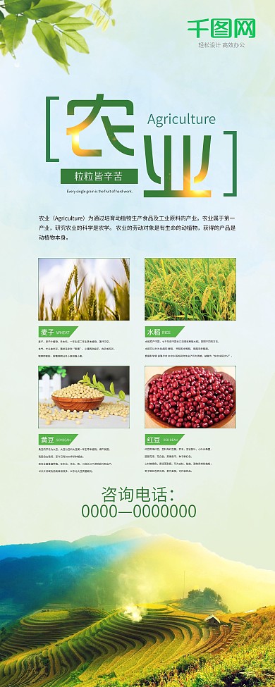 簡(jiǎn)約大氣農(nóng)產(chǎn)品展架設(shè)計(jì)PSD模板