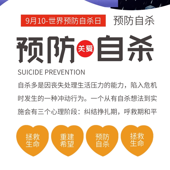 關愛預防自殺日關心愛護抑郁者公益展架
