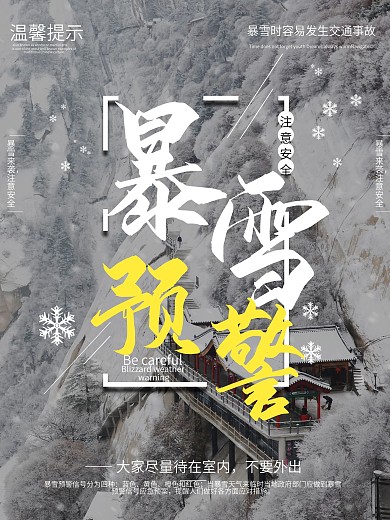 暴雪預(yù)警天氣的防范措施宣傳海報(bào)