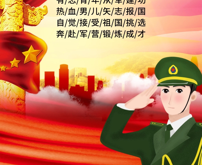 經(jīng)國務(wù)院日開始報國征兵口號宣傳展架
