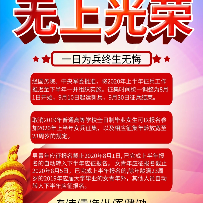 經(jīng)國務(wù)院日開始報國征兵口號宣傳展架
