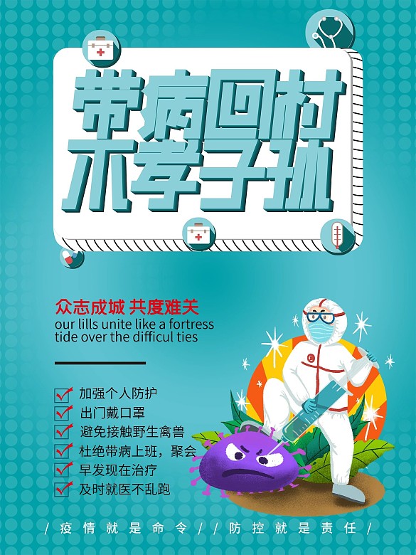 防控肺炎新冠狀海報(bào)