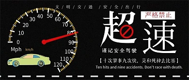 禁止超速文明行车公众号封面仪盘表