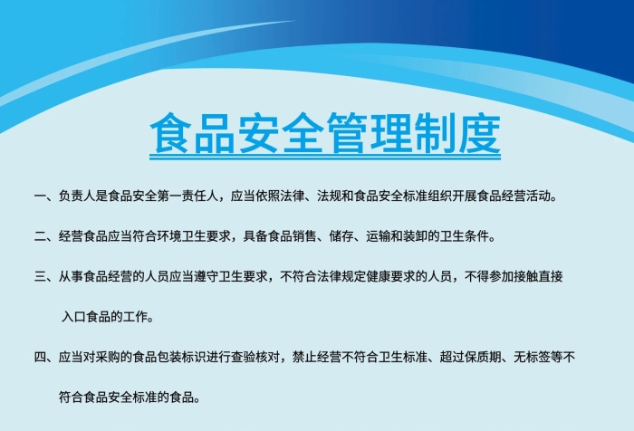 制度展板安全食品安全管理制度
