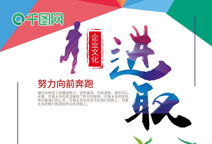 協(xié)同奮進(jìn)積極進(jìn)取企業(yè)文化展板
