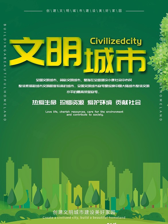 共創(chuàng)文明城市公益宣傳海報