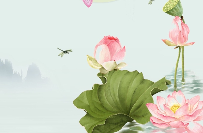 小荷尖尖角手繪插畫插圖海報(bào)psd
