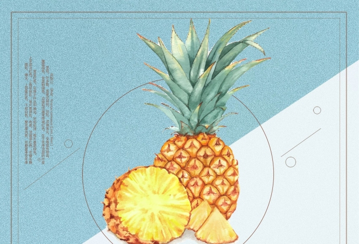 學(xué)名鳳梨菠蘿水果促銷清新海報設(shè)計
