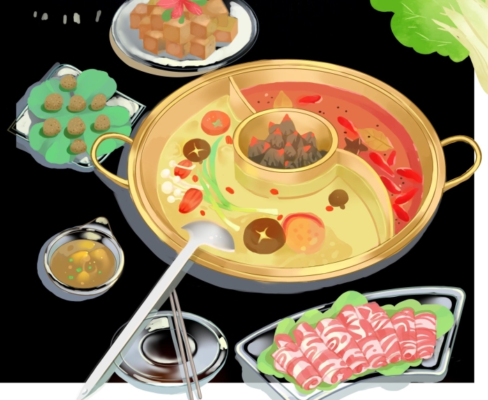 楹昏荆美味火锅夏季美食宣传展架