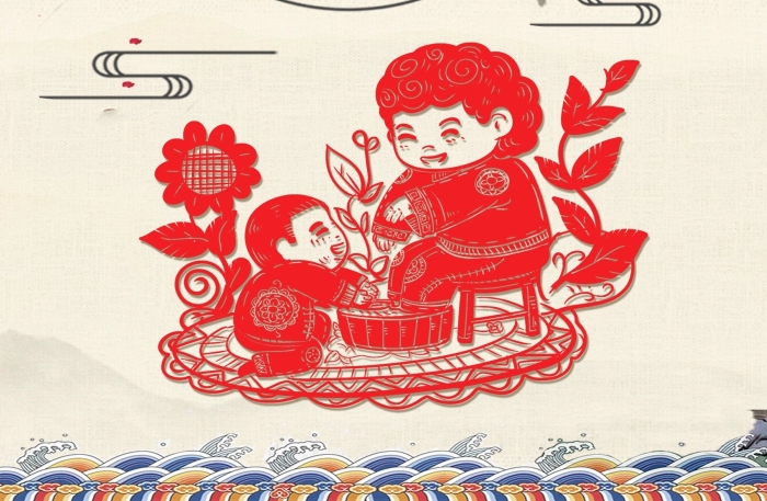 古風(fēng)屋檐家風(fēng)之為家孝道傳統(tǒng)文化海報
