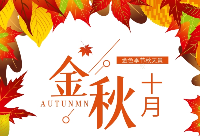 美麗十月金秋十月落葉歸根宣傳海報
