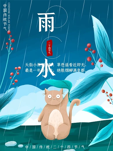 雨水祝福宣传海报