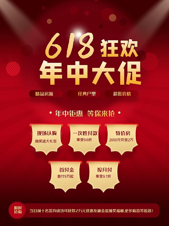 618房地產(chǎn)促銷信息表優(yōu)惠福利海報(bào)