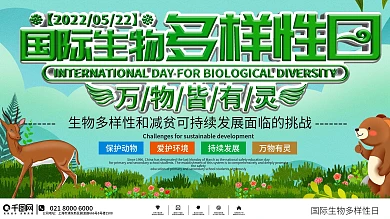 国际生物多样性日环境保护宣传展板
