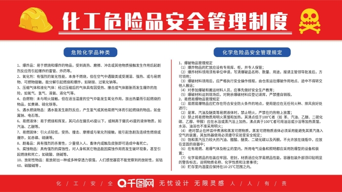 爆炸品化工危險品安全周知卡
