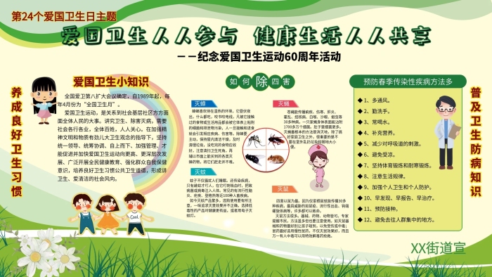 如何四害第24個(gè)愛(ài)衛(wèi)月宣傳版面
