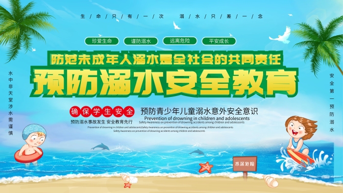 事故教育中小學(xué)生防溺水安全宣傳展板
