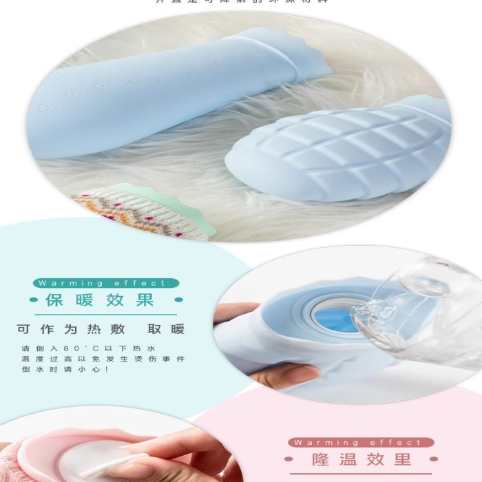 格子紋理環(huán)保新料注水式?jīng)_水暖水袋
