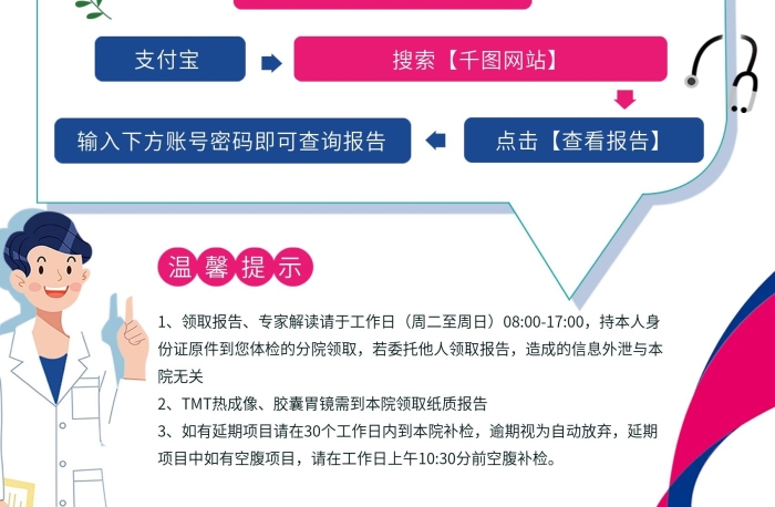 小程序微信報(bào)告查詢(xún)方式流程圖海報(bào)
