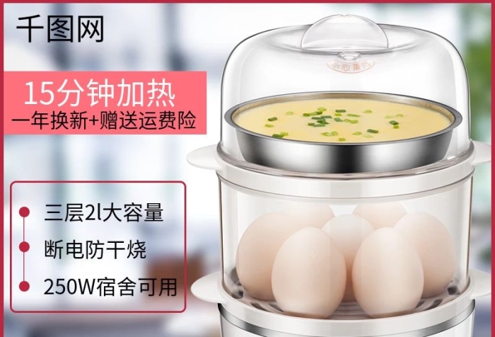 宿舍可用自動(dòng)斷電小型煮雞蛋羹神器
