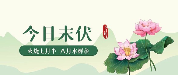 簡約中國風(fēng)今日末伏公眾號封面