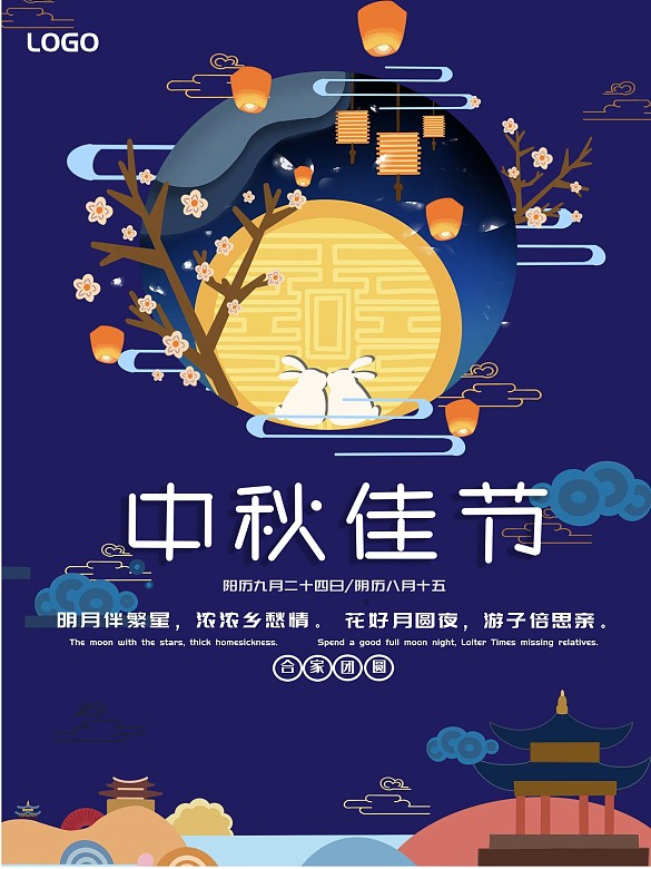 中秋節(jié)團(tuán)圓 展板海報