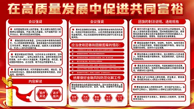 在高质量发展中促进共同富裕会议宣传展板