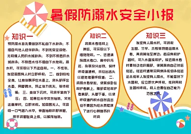 暑假防溺水安全小报手抄报