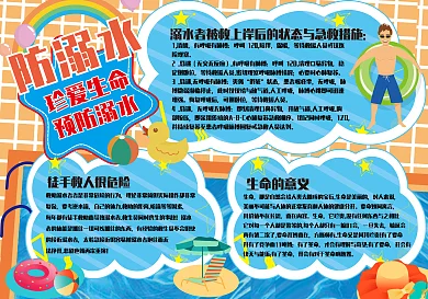 儿童防溺水手抄报