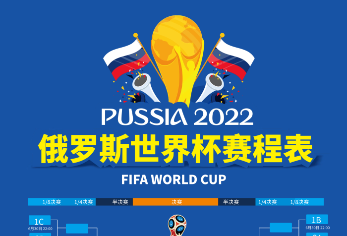 俄羅斯埃及2018世界杯賽程表展架

