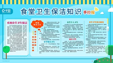 食堂卫生保洁知识宣传手抄报展板